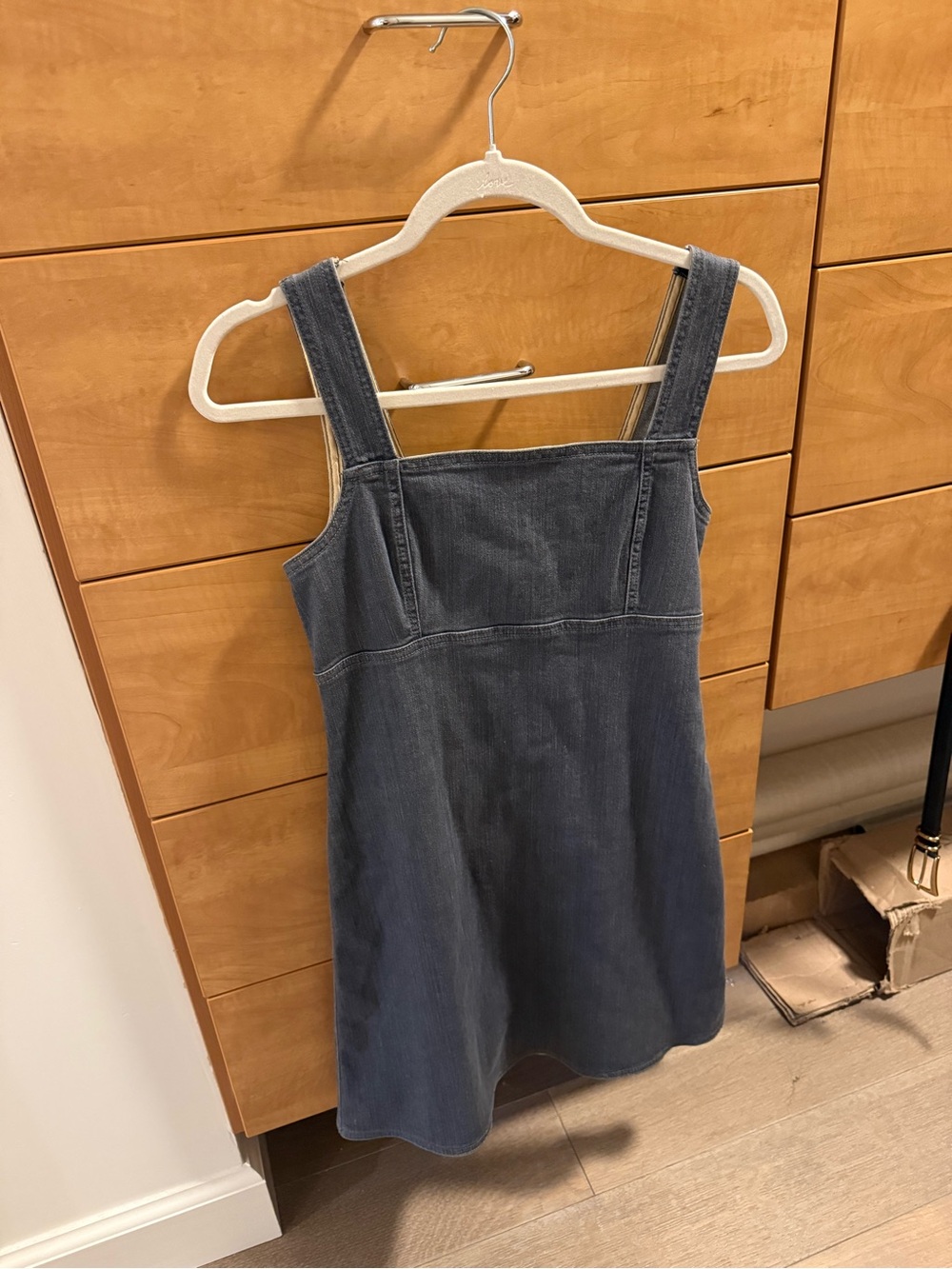 rag & bone Gray Denim Dress with Cream Trim